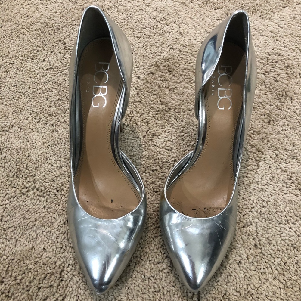 Silver Metallic Pumps Size 10